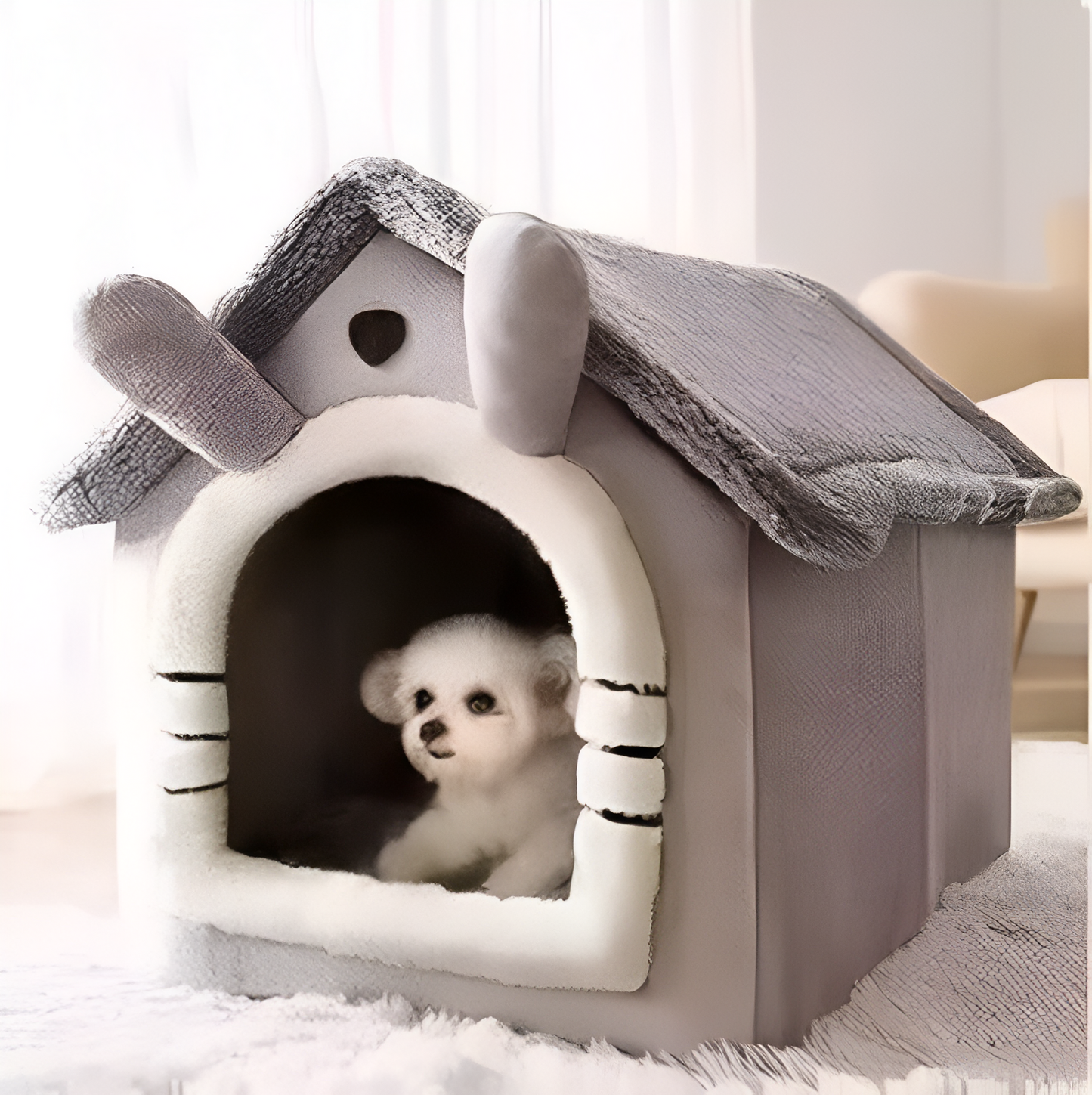 Cozy Indoor Pet House – Soft Tent Bed with Removable Cushion for Dogs & Cats (All Sizes)
