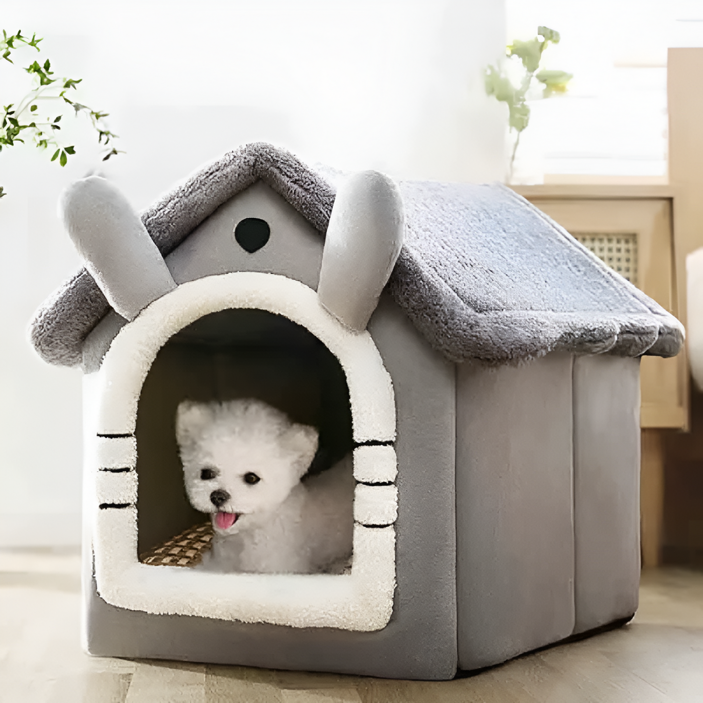 Cozy Indoor Pet House – Soft Tent Bed with Removable Cushion for Dogs & Cats (All Sizes)